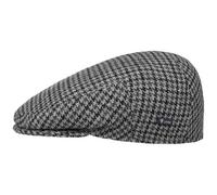 Lipodo Casquette Inglese Classic Herringbone Femme/Homme - Made in Italy Gavroche Laine pour l'hiver avec visière, Doublure, Doublure Automne Été Printemps Hiver Printemps-été - 55 cm Gris-Noir