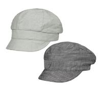 Lipodo Casquette Réversible Summer Newsboy Femme - d'été Baker Boy en Coton avec visière, visière Été Printemps-été - S (55-56 cm) Gris