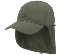 Lipodo Casquette Supplex avec Couvre-Nuque Femme/Homme - de Soleil Pluie d'été visière Été Printemps-été - XL (59-60 cm) Olive