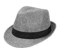 Lipodo Chapeau en Tissu Melange Trilby Femme/Homme - de Soleil Plage Ete Printemps-ete - M (57-58 cm) Gris-mouchete