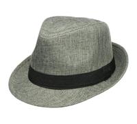Lipodo Chapeau en Tissu Melange Trilby Femme/Homme - de Soleil Plage Ete Printemps-ete - M (57-58 cm) Gris