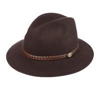 Lipodo Chapeau Outdoor Traveller Femme/Homme - Made in Italy de Feutre en Laine Hiver Automne-Hiver - 58 cm Marron