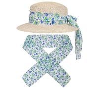 Lipodo Foulard Flowers All-in-One Femme - pour écharpe d'été ruban printemps-ete - taille unique bleu