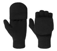 Lipodo Gants Thinsulate Fingerless Femme/Homme - en tricot avec doublure automne-hiver - 9 HS noir