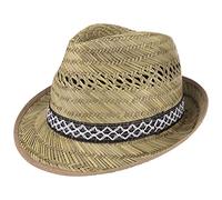 Lipodo Harvester de Paille - Chapeau Protection Solaire Dames/Hommes - Made in Italy - en Paille légère - Plage - Printemps/Eté