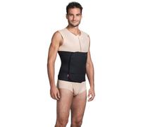 LIPOELASTIC KPlus Hauteur de 32 cm avec 4 panneaux - Ceinture abdominale post-opératoire médicale -Unisexe| Ceinture abdominoplastie | Ceinture post accouchement (Noire, L-XL)