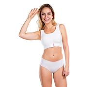 LIPOELASTIC PI Super - Soutien-Gorge de Compression Post-Opératoire pour Femme|Brassière en Coton Sans avec Fermeture Frontale (FR/ES, Alpha/lettres, Moyen, Taille normale, Taille normale, Blanc)
