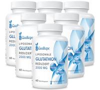 Liposomal Glutathion réduit 2000 mg par portion | Supplément de Glutathion avec Acide Hyaluronique + Peptide de collagène + Resvératrol pour un Puissant Antioxydant (60 unité (Lot de 6))
