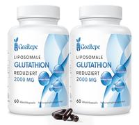 Liposomal Glutathion réduit 2000 mg par portion | Supplément de Glutathion avec Acide Hyaluronique + Peptide de collagène + Resvératrol pour un Puissant Antioxydant (60 unité (Lot de 2))
