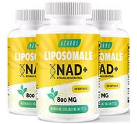 Liposomal NAD+ & Trans-Resveratrol 800mg Softgels - Alternative au NMN - Haute Absorption - Supplément Réel en NAD+ pour la Réparation Cellulaire (60 Unité (Lot de 3))