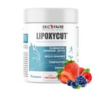 LIPOXYCUT FAT & SUGAR - Complément Alimentaire - Formule 4 en 1 avec L-Carnitine, Thé Vert, Café Vert & Vitamines - Faible en Sucres - 120g - Boisson Saveur Fruits Rouges - Eric Favre