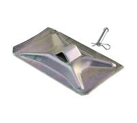 Lippert Standard 5th Wheel RV Landing Gear Foot Pad Kit with Clevis, Bridge Pin & Hairpin Cotter Clip for Attaching to Jack Leg, 5" Wide x 8" Long, Steel Construction, 1/5" Slot - 700052