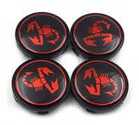 LIPPSY Cache-moyeux avec 4pcs 60mm pour Abarth Course Centre de Roue de Voiture Capuchon Capuchon Côte de Voiture Badge Stickers Emblème Capuchons de Moyeu de Roue