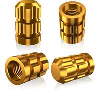 LIPPSYYDS Bouchons Valve pour Jaguar F-Pace E-Pace I-Pace F-Type, Capuchons Voiture Tige Pneu Couvercles Tige d'air Joint d'éTanchéIté Couverture Anti-Poussière,L-Gold/C