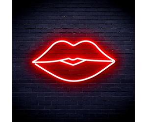 Lips Kiss Girl Room Flex Silicone LED Neon Sign Red st16s32-fnu0048-r