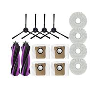 Lipski Compatible avec JONR P20 Pro T5 Pro Robot Aspirateur Pièces de Rechange Main Roller Side Brush Filter Mop Cloth Sac de poussière Accessoires(Set 6)