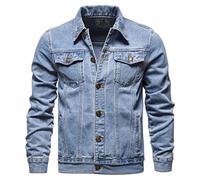 LiPski Veste en Coton Denim Hommes Décontracté Couleur Unie Revers Single Breasted Jeans Veste Hommes Automne Slim Fit Qualité Vestes Hommes