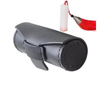 Lipstick Case, Cylindrical Lipstick, Holder Pouch, Portable Organizer for Lipsticks, Lip Balms, Makeup, Compact Cosmetic Storage for Women and Girls Light Brown Black 4x8cm