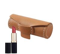Lipstick Case, Portable Cylindrical Holder, 1.57x3.15 inches Soft and Protective Sleeve, Versatile Beauty Organizer, Compact Travel Pouch for Women, Girls, Brown,