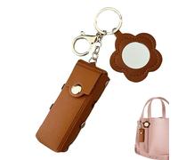 Lipstick Holder Keychain, PU Leather Lipstick Case Purse, Fashion Makeup Storage Organizer with Closure for Women Girls Cosmetic Travel Wallet, Multicolor, 28x23cm