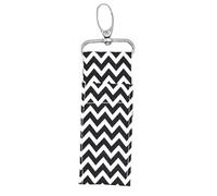 Lipstick Holder Keychain | Ripple Pattern Lip Balm Pouch Bag for Women/Ladies | Portable Lip Balm Case with Metal Clip | Fashion Present for Mom/Friends (Black)