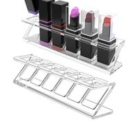 Lipstick Organizer, 6 Slot Clear Acrylic Z Shaped Makeup Storage for Vanity | Six Separate Slots Keep Lipsticks Cosmetics And Beauty Essentials Neatly Displayed With Transparent Acrylic Design