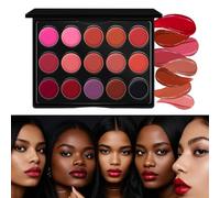 Lipstick Palette, Waterproof Matte Finish, 3.21in 15 Color Lip Set, Lightweight Blendable Formula, Nourishing Makeup for Smooth Lips, Dating, Travel, Party Look