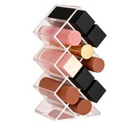 Lipstick Storage Box Unit - Acrylic Dustproof Display Rack, Cosmetic Holder Tray | Transparent Beauty Product Sorting Station Case for Bathroom Bedroom Dorm Apartment