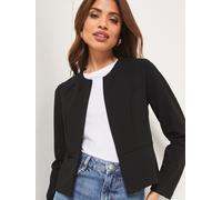 Lipsy Lipsy Black Cropped Collarless Blazer