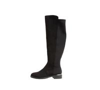 Lipsy Lipsy Black Standard fit Faux Suede Elasticated Flat Knee High Casual Boots