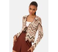 Lipsy Cardigan crème / cognac / noir / blanc, Taille XS