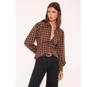 Lipsy Chemise ajustée Lipsy à carreaux Marron EU 48 (UK 20)