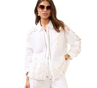 Lipsy Lipsy White Relaxed Fit Broderie Beach 100% Cotton Shirt White XS (EU 32-34)