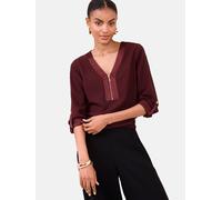 Lipsy Chemisier bourgogne / rouge cerise, Taille XXXL