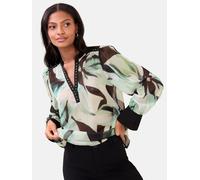 Lipsy Chemisier écru / marron / vert clair / noir, Taille XXL