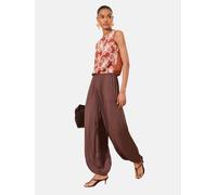 Lipsy Chemisier marron / blanc, Taille XXXL