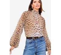 Lipsy Chemisier marron / cappuccino, Taille XXXL