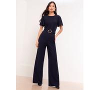 lipsy Lipsy Short Sleeve Wide Leg Hardware Jumpsuit bleu FR 42 (EU 40)