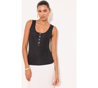 lipsy Débardeur Henley côtelé Lipsy Noir FR 38 (EU 36)