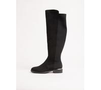 lipsy Bottes plates décontractées en faux suède à hauteur du genou et élastiques Lipsy Noir EU 36 (UK 3)