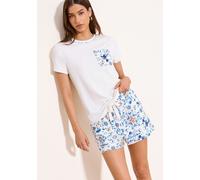 Lipsy Ensemble pyjama Lipsy: T-shirt à manches courtes et short en jersey pâle M (FR 42-44)