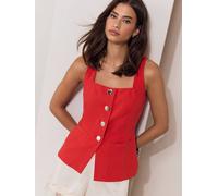 lipsy Gilet à col carré Lipsy rouge FR 38 (EU 36)