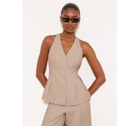Lipsy Gilet de costume beige / gris foncé, Taille 44