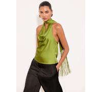 lipsy Haut Lipsy en satin à Col bénitier vert FR 38 (EU 36)