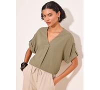 lipsy Haut Lipsy Touch Of Lin à col en V vert FR 40 (EU 38)