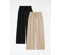 lipsy Lipsy 2 Ample Pantalons effet lin Noir FR 44 (EU 42)