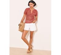lipsy Lipsy 3D Flower Crochet T-Shirt Rose FR 40 (EU 38)