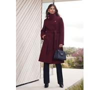 Lipsy Lipsy Berry Red Asymmetrical Funnel Neck Belted Coat