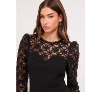 Lipsy Lipsy Black 3D Fabric Puff Sleeve Top