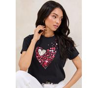 Lipsy Lipsy Black Boyfriend Wear it with Love T-Shirt